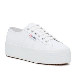 Leather White Superga Platform Sneakers